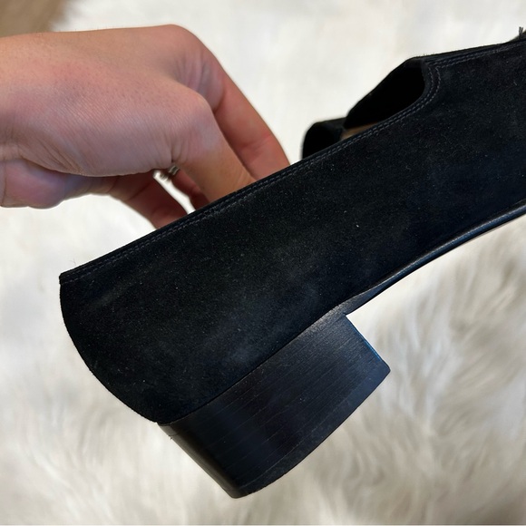 Salvatore Ferragamo Black Suede Square Toed Loafer Shoes Size 8.5 - Picture 11 of 11